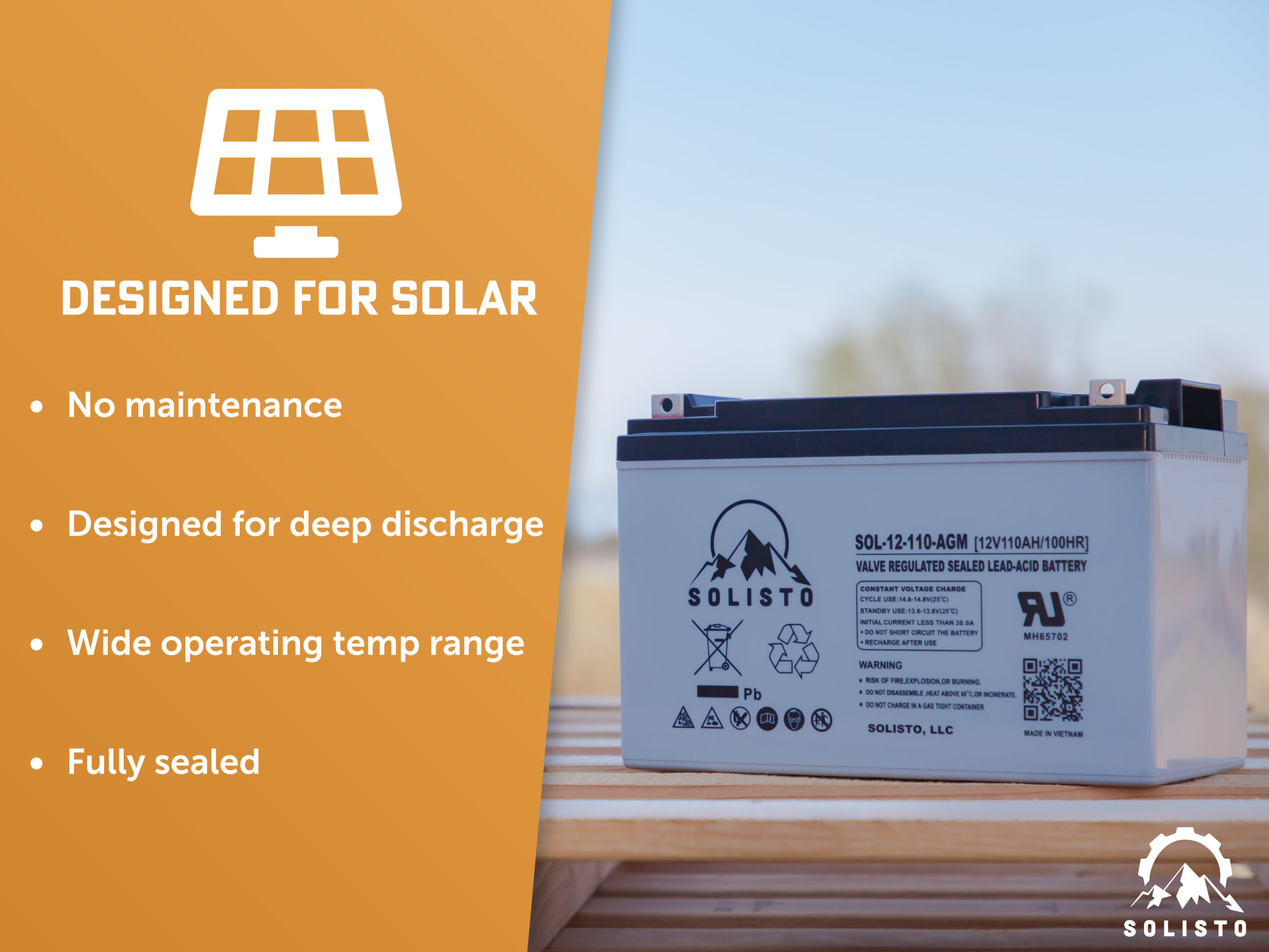 Solar SOL-12-37-AGM Solisto Battery ⚡️ SunWize